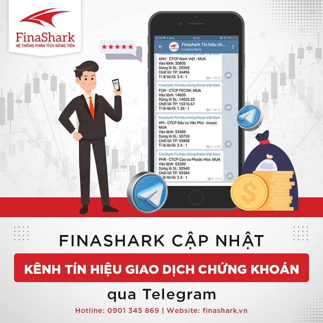 Finashark cập nhật kênh tin nhắn báo tín hiệu giao dịch qua Telegram 