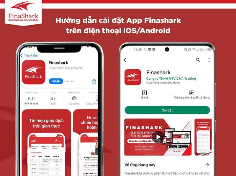 Hướng dẫn cài đặt ứng dụng tín hiệu giao dịch Finashark trên iOS/Android