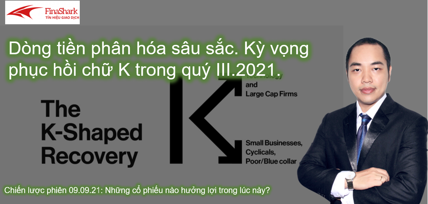 Dòng tiền phân hóa sâu sắc. Kỳ vọng phục hồi chữ K trong quý III.2021. Chiến lược phiên 09.09.21