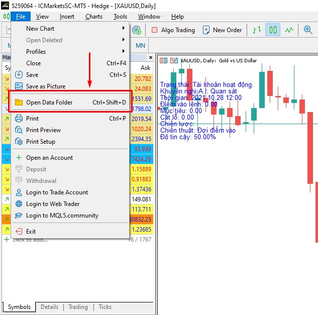 cài đặt MT5 Finashark